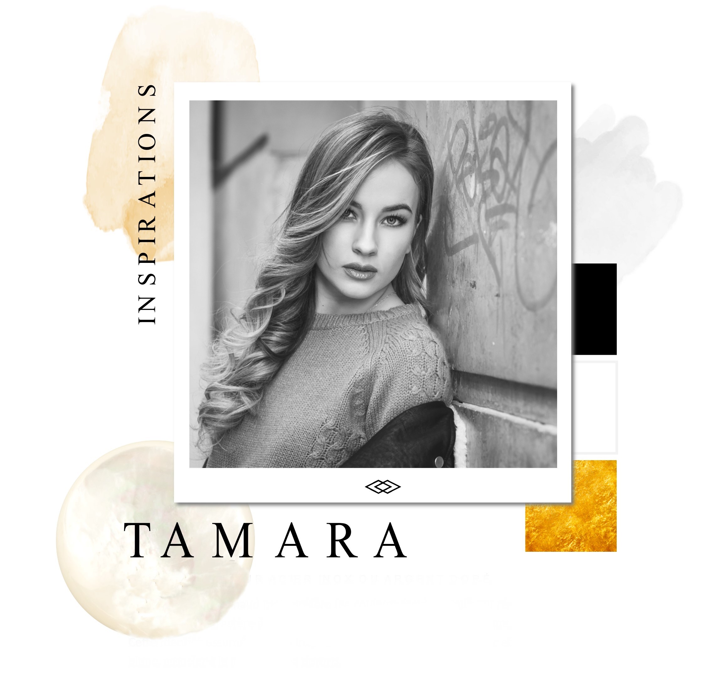 Collection Tamara - bijoux acier inoxydable, onyx et nacre - bijou noir et blanc - identités bijoux